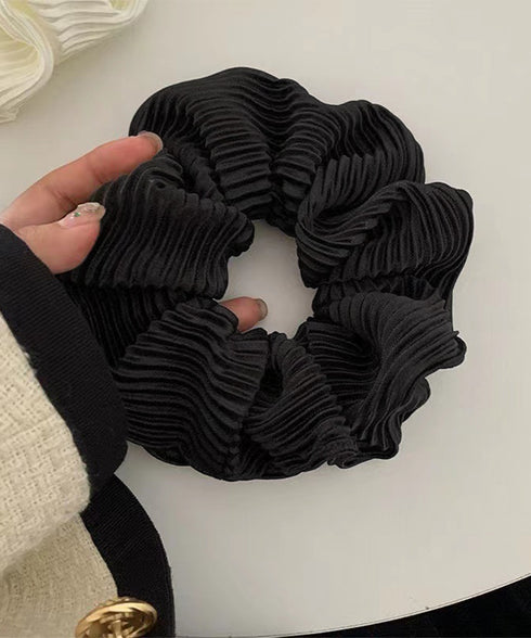 プリーツシュシュ ヘアゴム ボリューム レディース まとめ髪 髪飾り 光沢感 オルチャン おしゃれ カジュアル 大人 可愛い 雑貨 簡単 デート 発表会 99TZSP-004