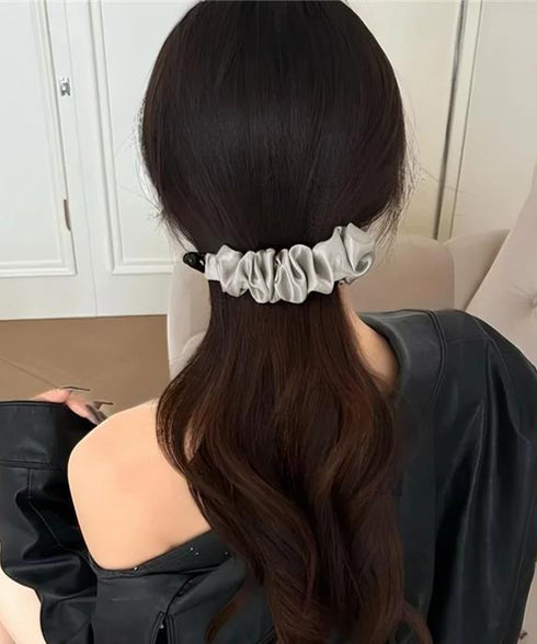 プリーツ バナナクリップ ヘアクリップ レディース ヘアアクセサリー 髪留め ポニーテール簡単 おしゃれ 大人可愛い オフイスカジュアル 結婚式二次会 デイリー 99TZSP-007