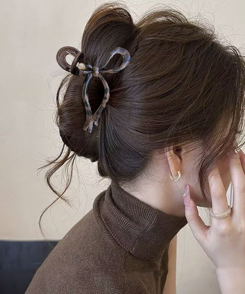 リボンバンスクリップ レオパード柄 人気 韓国風 ヘアアクセサリー 大きめ 髪留め まとめ髪 おしゃれ 大人可愛い オフイスカジュアル 小物 誕生日 プレゼント 99TZSP-011