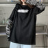 Tシャツ レディース トップス 重ね着風 カットソー ゼブラ柄 ロゴTシャツ デイリー ゆったり 長袖トップス 春秋冬 オルチャン シンプル 99WBX-008