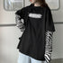 Tシャツ レディース トップス 重ね着風 カットソー ゼブラ柄 ロゴTシャツ デイリー ゆったり 長袖トップス 春秋冬 オルチャン シンプル 99WBX-008