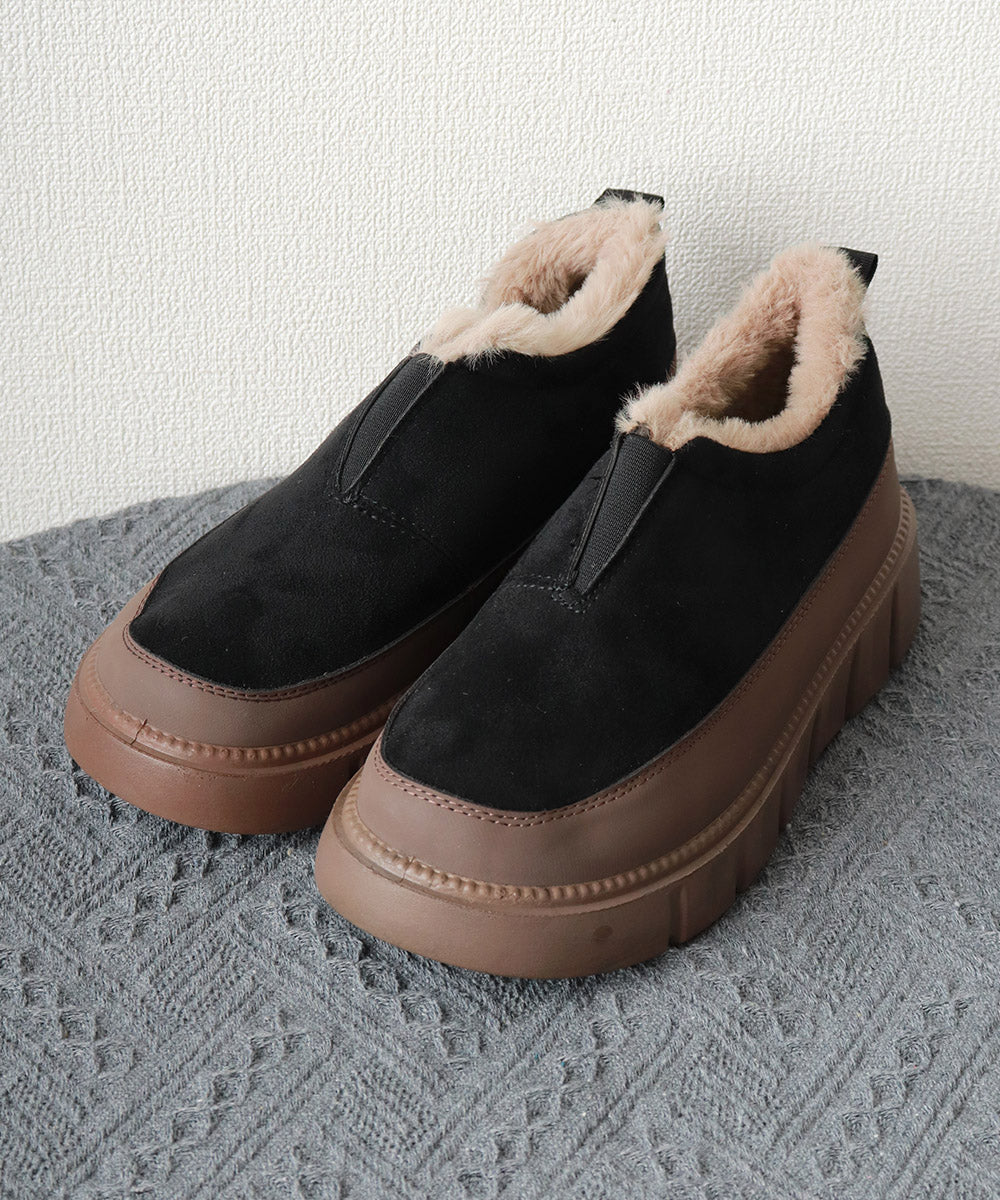 裏ボア厚底スリッポン ムートンシューズ