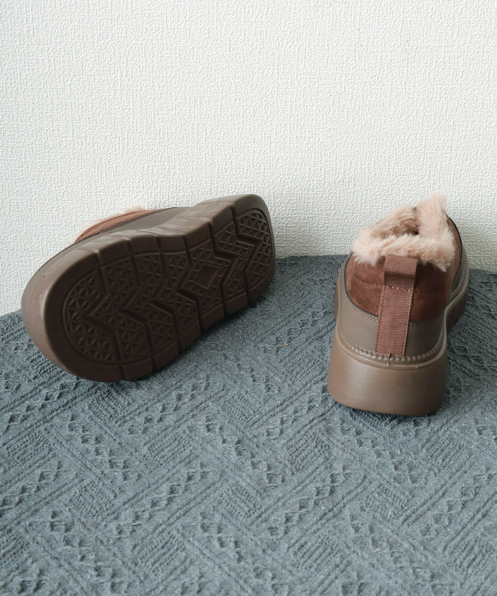 裏ボア厚底スリッポン ムートンシューズ