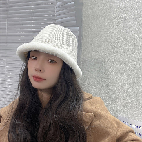 バケットハット ファー レディース 韓国 ボアハット ふわふわ あったか 小顔 おしゃれ 可愛い カジュアル お出掛け アウトドアぼうし シンプル 99XBMY-005