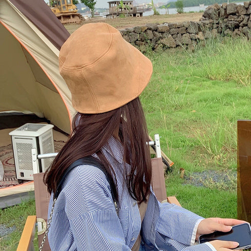 バケットハット スエード調レディース帽子 韓国風 折りたたみ帽子 おしゃれ きれいめ 可愛い 大人ハット カジュアル トレンド感 旅行 お出掛け 帽子 99XBMY-007