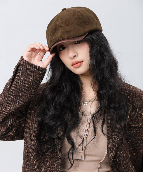 ハンチング レディース キャスケット キャップ 小顔ぼうし レトロ 大人 人気 可愛い 秋冬ハット おしゃれ帽子 コーデュロイ 合皮 韓国ファッション 99XBMY-008
