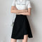ミニスカート キュロット スリット 韓国 レディースボトムス ハイウエスト Aライン インナーパンツ付き 膝上スカパン カジュアル フェミニン おしゃれセクシー夏 99XCFS-002