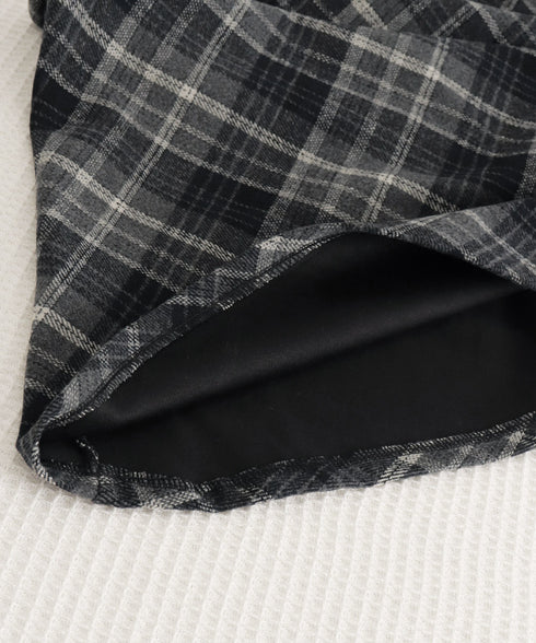 フレアスカート チェック柄 美脚 春秋冬 レディース 膝下丈スカート きれいめ ウエストゴム ハイウエスト ボトムス 体型カバー 大人可愛い おしゃれ 韓国風 99XCFS-004