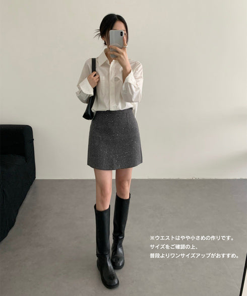 ミニスカート レディース キラキラ 秋冬 タイトスカート ハイウエスト ショート丈 膝上丈 着やせ 美脚 エレガント お洒落 シンプル 大人 オフィスカジュアル 99XCFS-007