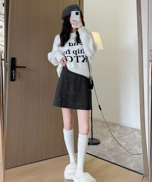 ミニスカート レディース キラキラ 秋冬 タイトスカート ハイウエスト ショート丈 膝上丈 着やせ 美脚 エレガント お洒落 シンプル 大人 オフィスカジュアル 99XCFS-007