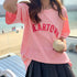 半袖Tシャツ レディース 韓国 英字ロゴ 全3色 プリントTシャツ カットソー シルエット 体型カバー ロング丈 ゆったり オルチャン カジュアル 古着風 99XHD-003