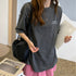 ワンポイント Tシャツ レディース 春夏 半袖Tシャツ トップス オルチャン ロング丈 ゆったり カットソー ラウンドネック カジュアル 韓国風 おしゃれ 99XHD-010