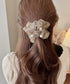 キラキラシュシュ 透け感 フェイクパール レディース 大人 可愛い ヘアゴム おしゃれ ヘアアレンジ 髪留め 髪飾り 簡単 まとめ髪 人気 デート 発表会 雑貨 99XHSP-001