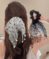 チュールシュシュ ハート 韓国風ヘアゴム レディース ヘアアクセサリー フェイクパール まとめ髪 髪留め おしゃれ カジュアルまとめ髪 ヘアアレンジグッズ 発表会 99XHSP-002