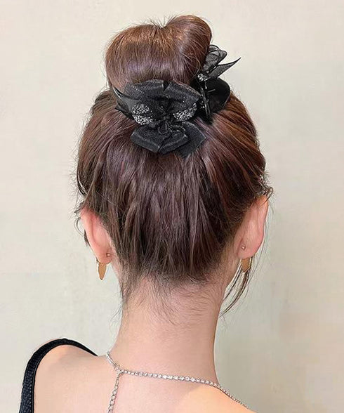 バンスクリップ リボン ヘアクリップ レディース ヘアアクセサリー ハーフアップ 髪留め ヘアアレンジ 大人可愛い 韓国風 オフイスカジュアル おしゃれ 小物 99XHSP-003