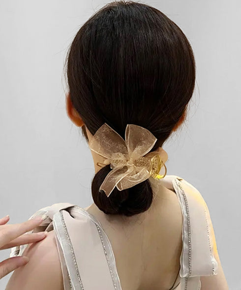 バンスクリップ リボン ヘアクリップ レディース ヘアアクセサリー ハーフアップ 髪留め ヘアアレンジ 大人可愛い 韓国風 オフイスカジュアル おしゃれ 小物 99XHSP-003