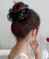 チュールシュシュ パール付きヘアゴム 黒 レディース ヘアアクセサリー まとめ髪 ポニーテール オフィスカジュアル 韓国風 きれいめ お団子 ヘアグッズ 発表会 99XHSP-005