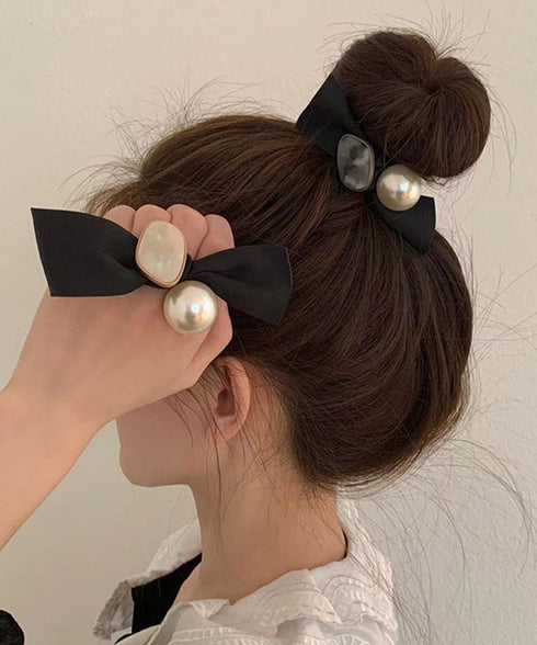 パールヘアゴム レディース ポニーテール ヘアアクセサリー まとめ髪 大人可愛い フェミニン シンプル デイリー オフィス 韓国風トレンド 新作髪留め プレゼント 99XHSP-006