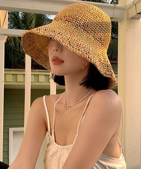 麦わら帽子 ストローハット 日焼け対策 レディース 春夏 バケットハット ビーチ帽子 折りたたみ ナチュラル 小顔 夏海 アウトドア おしゃれ ナチュラル 小顔 99XLZZ-001