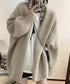 トッパーカーディガン ニット 秋冬羽織り レディーストップス ゆったり 長袖 ミドル丈 体型カバー 暖かいアウター カジュアル 通勤通学 おしゃれ きれいめ服 99XXFS-001