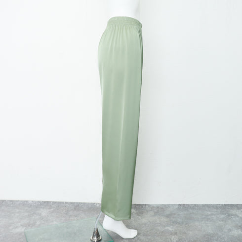 ドレープパンツ 無地 レディース 春夏 セミワイドパンツ ロングパンツ ハイウエスト ウエストゴム おしゃれ 脚長パンツ カジュアル 着やせ リラックス 99XYH-002