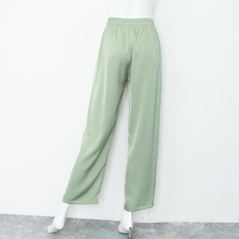 ドレープパンツ 無地 レディース 春夏 セミワイドパンツ ロングパンツ ハイウエスト ウエストゴム おしゃれ 脚長パンツ カジュアル 着やせ リラックス 99XYH-002