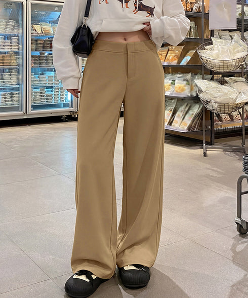無地ロングパンツ レディース 微フレア セミワイドパンツ ハイウエスト カジュアル ストリート オシャレ 着やせ 細見え 美脚 美尻 脚長 99YDFS-002