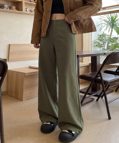 無地ロングパンツ レディース 微フレア セミワイドパンツ ハイウエスト カジュアル ストリート オシャレ 着やせ 細見え 美脚 美尻 脚長 99YDFS-002