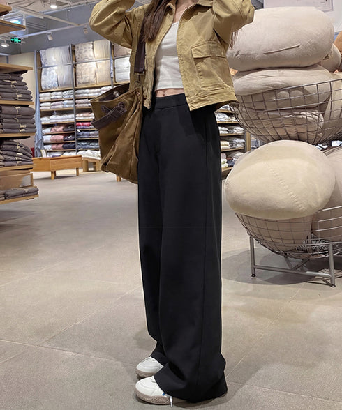 無地ロングパンツ レディース 微フレア セミワイドパンツ ハイウエスト カジュアル ストリート オシャレ 着やせ 細見え 美脚 美尻 脚長 99YDFS-002