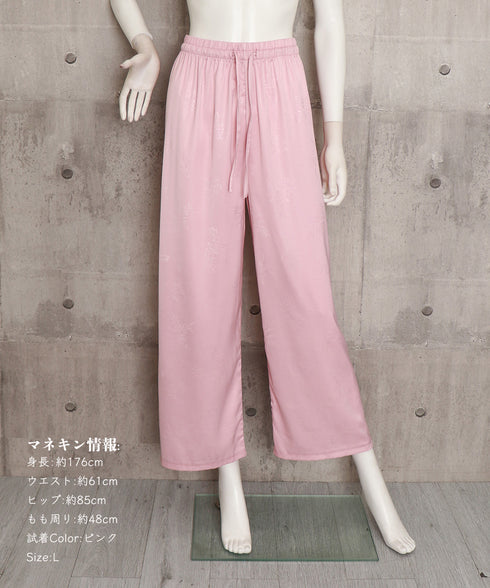 ワイドパンツ チャイナ風 ハイウエスト レディース オリエンタル系 ウエストゴム 体型カバー ヴィンテージ レトロ風ゆったり 着やせ美脚 脚長 オシャレシンプル 99YDFS-003