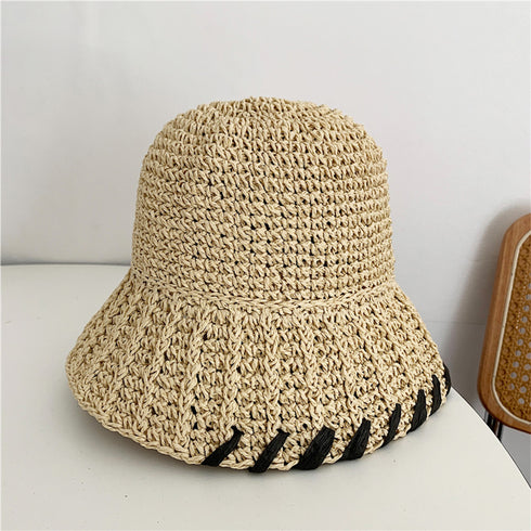 麦わら帽子 ストローハット レディース 韓国帽子 バケットハット 紫外線対策 日焼け対策 春夏 日よけ ナチュラル 小顔 韓国 夏海 アウトドア おしゃれハット 99YFMY-001
