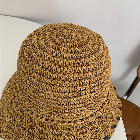 麦わら帽子 ストローハット レディース 韓国帽子 バケットハット 紫外線対策 日焼け対策 春夏 日よけ ナチュラル 小顔 韓国 夏海 アウトドア おしゃれハット 99YFMY-001