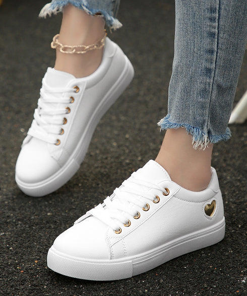 ローカットスニーカー レディース ハート レースアップシューズ スポーツ おしゃれ 歩きやすい カジュアル 疲れにくい 通勤通学 運動靴 コンフォート 99YJBH-004