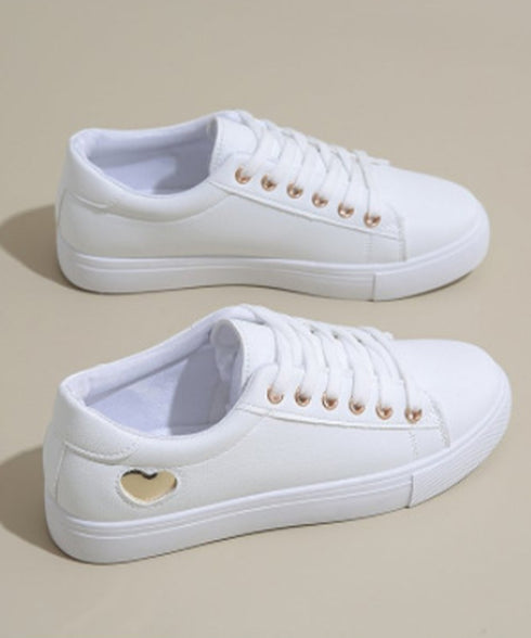 ローカットスニーカー レディース ハート レースアップシューズ スポーツ おしゃれ 歩きやすい カジュアル 疲れにくい 通勤通学 運動靴 コンフォート 99YJBH-004