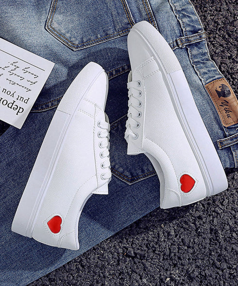 ローカットスニーカー レディース ハート レースアップシューズ スポーツ おしゃれ 歩きやすい カジュアル 疲れにくい 通勤通学 運動靴 コンフォート 99YJBH-004