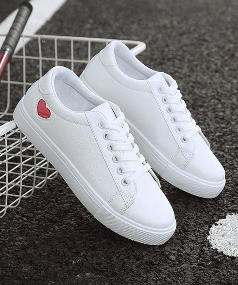 ローカットスニーカー レディース ハート レースアップシューズ スポーツ おしゃれ 歩きやすい カジュアル 疲れにくい 通勤通学 運動靴 コンフォート 99YJBH-004