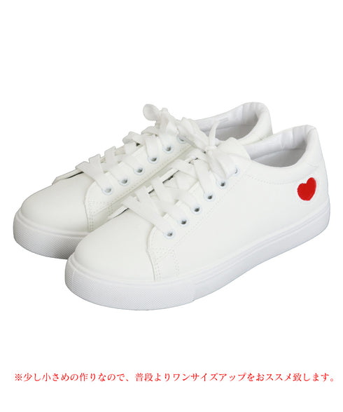 ローカットスニーカー レディース ハート レースアップシューズ スポーツ おしゃれ 歩きやすい カジュアル 疲れにくい 通勤通学 運動靴 コンフォート 99YJBH-004
