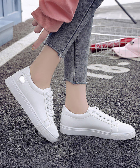 ローカットスニーカー レディース ハート レースアップシューズ スポーツ おしゃれ 歩きやすい カジュアル 疲れにくい 通勤通学 運動靴 コンフォート 99YJBH-004