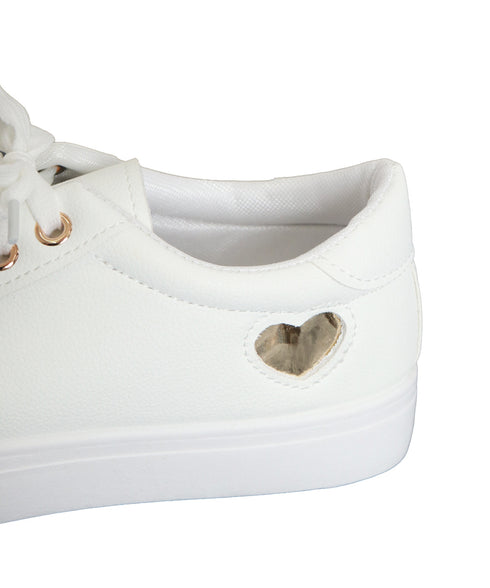 ローカットスニーカー レディース ハート レースアップシューズ スポーツ おしゃれ 歩きやすい カジュアル 疲れにくい 通勤通学 運動靴 コンフォート 99YJBH-004