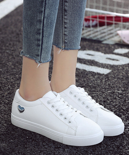 ローカットスニーカー レディース ハート レースアップシューズ スポーツ おしゃれ 歩きやすい カジュアル 疲れにくい 通勤通学 運動靴 コンフォート 99YJBH-004