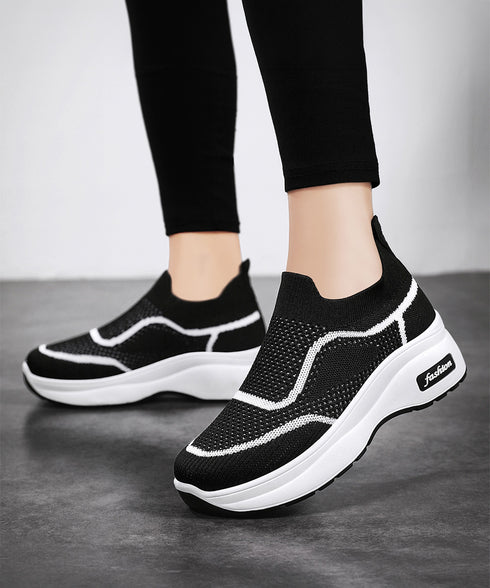 ニットスニーカー レディース 運動靴 スリッポン コンフォート 履きやすい 疲れにくい カジュアル スポーツ アウトドア ウォーキング ジョギング 通気性 99YJBH-006