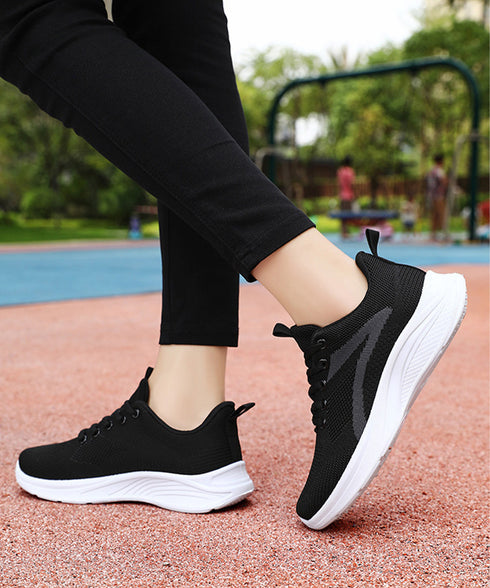 スニーカー レースアップ ローカット靴 レディース コンフォートシューズ シンプル 歩きやすい 疲れにくい 通勤通学 スポーツ アウトドア ランニング靴 黒 99YJBH-008