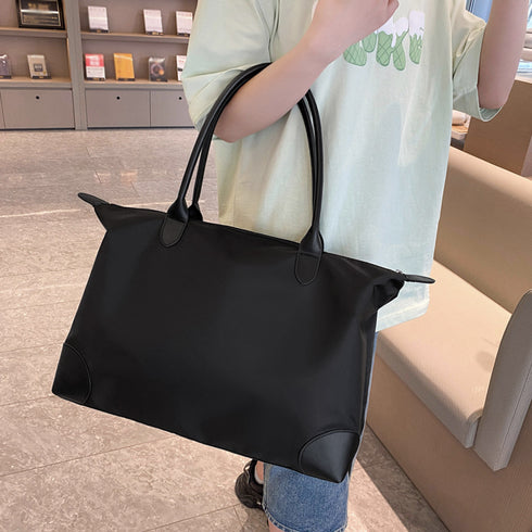 ボストンバッグ 大容量 男女兼用 軽量鞄 レディース ハンドバッグ 肩掛け 大きめトートバッグ シンプル 無地 カジュアル 修学旅行 トラベルバッグ ナイロン 99YMXB-008