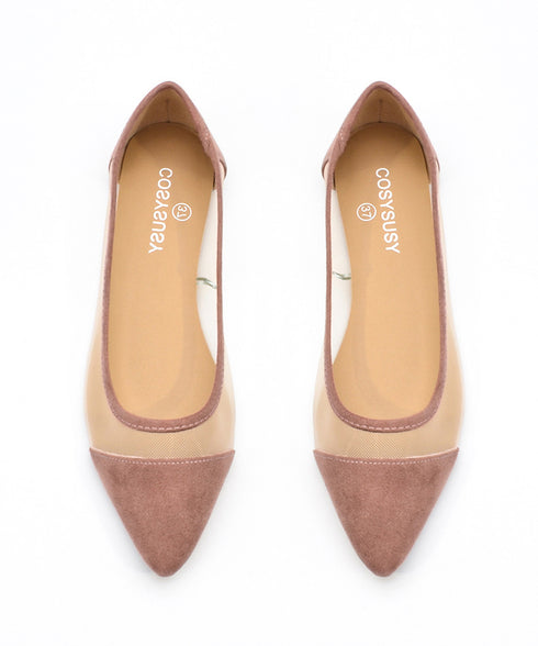 チュールパンプス バレエパンプス 夏靴 レディース ポインテッドトゥ フラット ぺたんこシューズ 軽量きれいめ オフィスカジュアル 大人可愛い 美脚 おしゃれ黒 99YSW-001