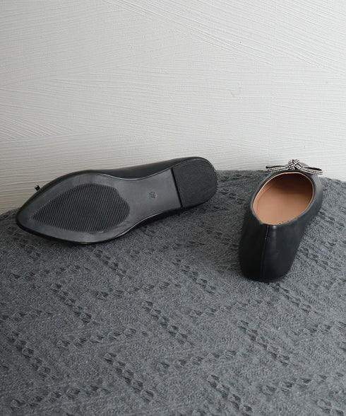 ローヒールパンプス リボン チェーン レディース ポインテッドトゥ PU 通勤くつ きれいめ 大人 美脚 歩きやすい 疲れない おしゃれ 春秋 99YSW-005