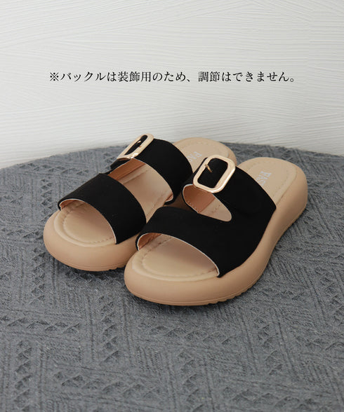 厚底 ミュールサンダル レディース 夏 スリッパサンダル コンフォートサンダル ボリュームソール バックル飾り おしゃれ 大人可愛い 履きやすい 海旅行トラベル 99YTXY-002