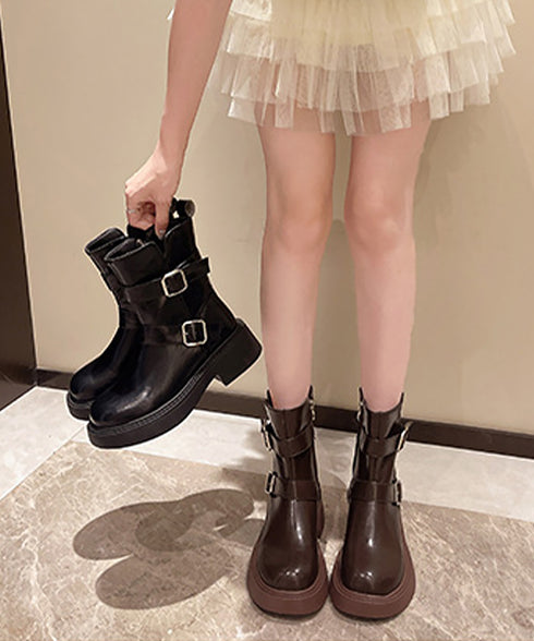 エンジニアブーツ ベルト レディース ショートブーツ ワークブーツ カジュアル ストリート風 美脚 歩きやすい 秋冬 オルチャン お洒落 太ヒール 通勤通学 99YXXY-001
