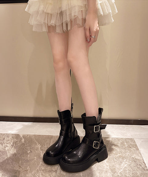 エンジニアブーツ ベルト レディース ショートブーツ ワークブーツ カジュアル ストリート風 美脚 歩きやすい 秋冬 オルチャン お洒落 太ヒール 通勤通学 99YXXY-001