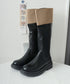 厚底ロングブーツ ジョッキー 韓国風 レディース ニーハイブーツ おしゃれ 太ヒールブーツ カジュアル 大人秋冬靴 膝下 履きやすい バックジップ 人気くつ 99YXXY-002