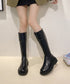 厚底ロングブーツ ジョッキー 韓国風 レディース ニーハイブーツ おしゃれ 太ヒールブーツ カジュアル 大人秋冬靴 膝下 履きやすい バックジップ 人気くつ 99YXXY-002